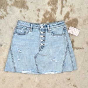 NWT Free People Distressed Denim Skirt
